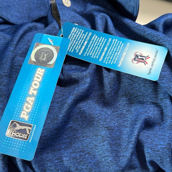 Official PGA Tour Apparel NWT mens sz XXL blue collared 3 button golf shirt - Picture 6 of 10